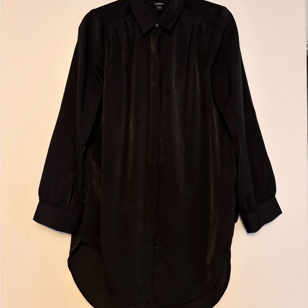 Black Long Sleeve Button-Up Shirt